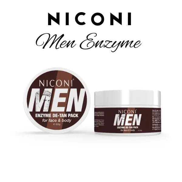 Niconi Men Enzyme De-Tan Pack (300g) – Instant Tan Removal, Brightening & Deep Cleansing