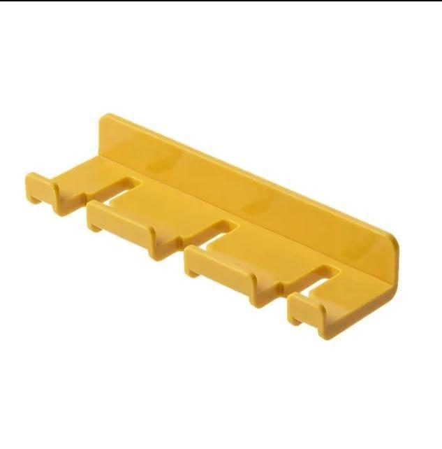 Self-Adhesive Wall Mounted Mop & Broom Holder – Multi-Purpose Organizer Rack (4 Hooks)