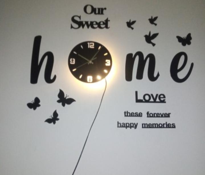 Our Sweet Home 3D DIY Wall Clock with Butterflies & Birds – Modern Acrylic Wall Decor for Living Room